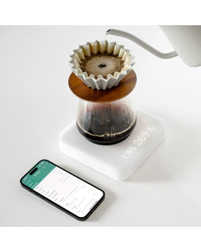 Acaia Balanza Pearl S-Blanco con dripper origami