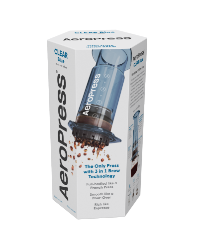 Aeropress Clear Blue Coffee Press-box