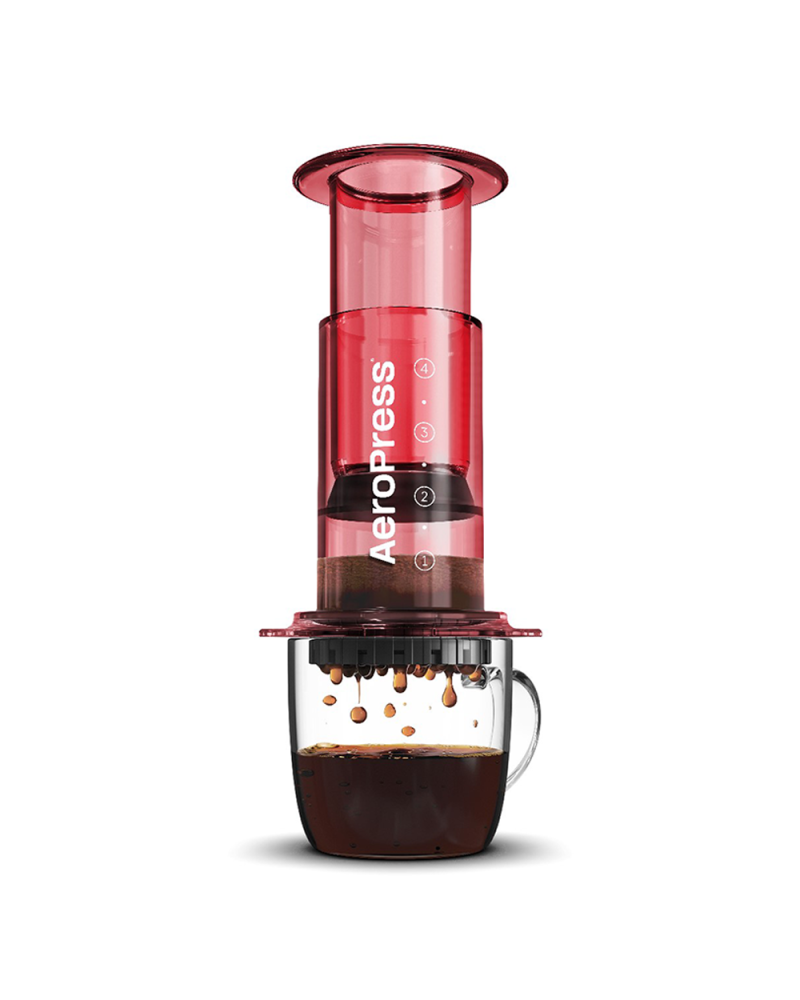 Cafetera AeroPress Clear-Rojo