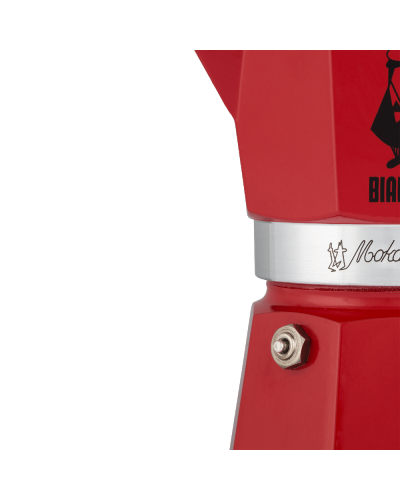 Bialetti Moka Express 3 Cups Red- close up