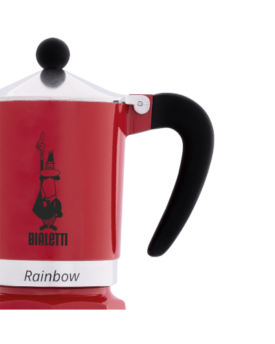 Bialetti Rainbow 6 Cups Red- handle close up