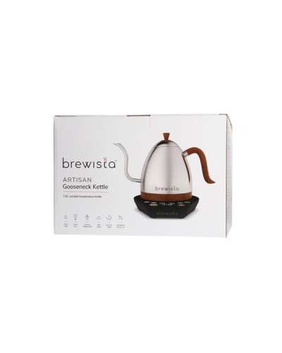 Brewista Artisan 1L Kettle Silver/Wood with Black Base- Box
