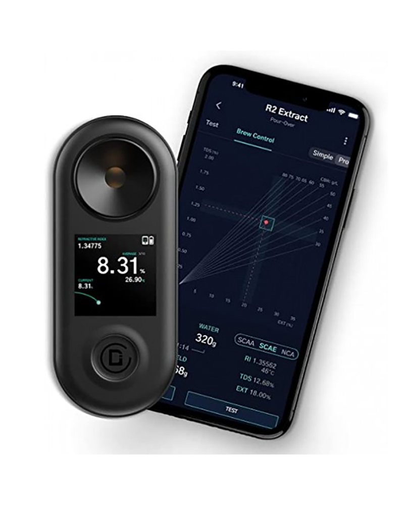 Difluid R2 Extract: Refractómetro TDS integración aplicación móvil