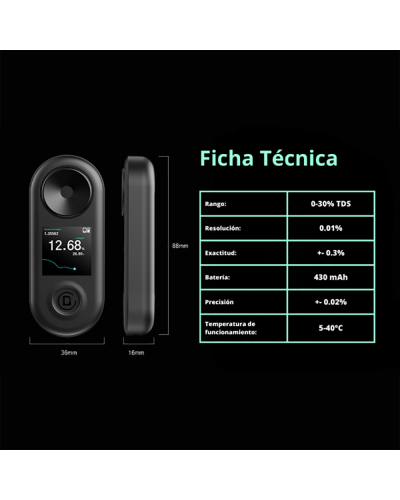 Difluid R2 Extract: Refractómetro TDS Ficha tecnica