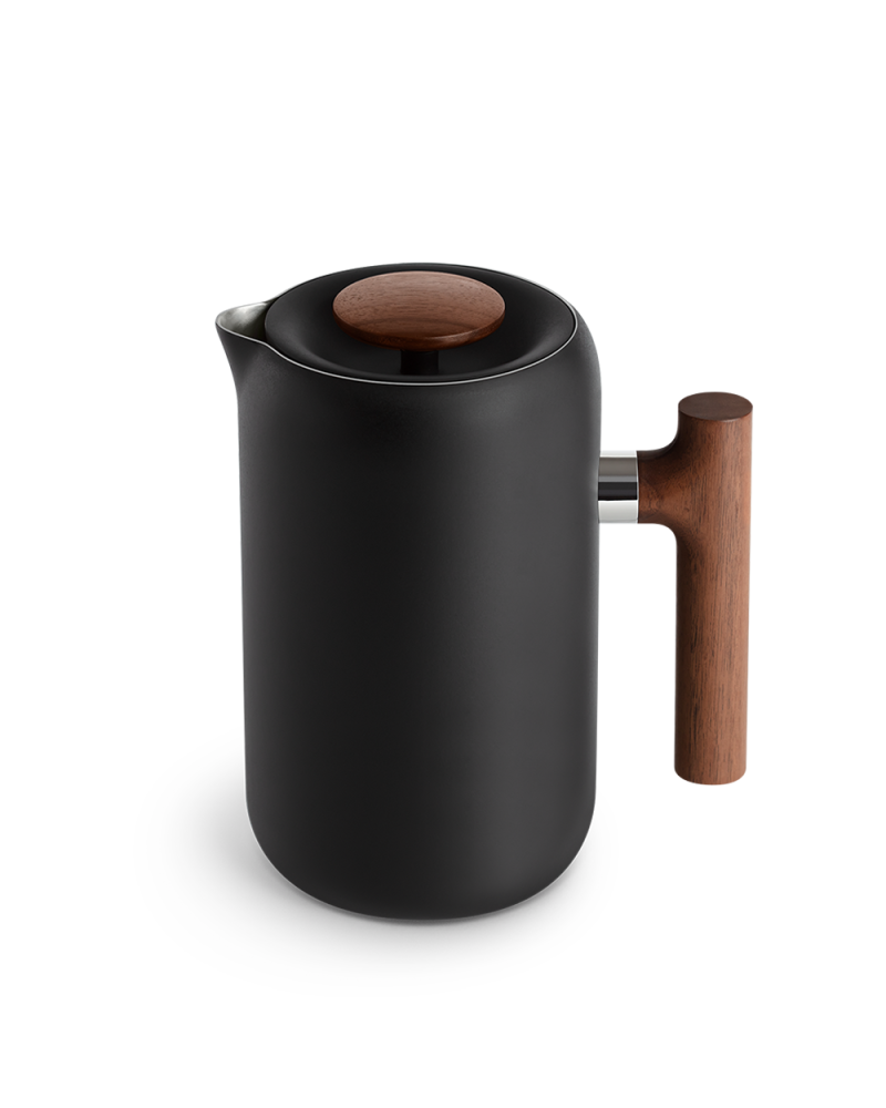 Fellow Prensa Francesa Clara Negro Mate con Madera