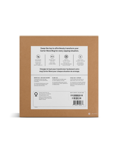 Fellow Carter Bundle Move (3 In 1)16oz Blanco Mate Detras