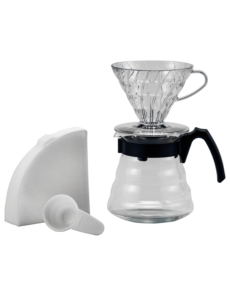 Hario Kit V60 Dripper 02 Negro Plástico
