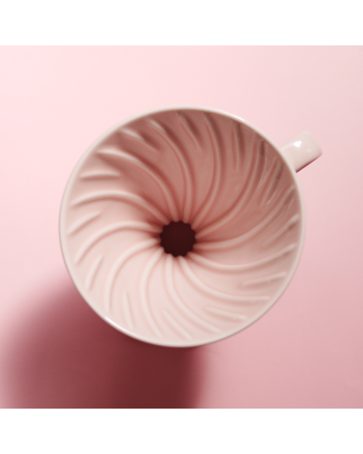 Hario V60 Ceramic Dripper 02 Pink with pink background