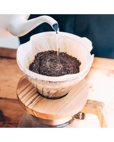 Hario V60 Dripper Cristal 01- Madera con hervidor bona