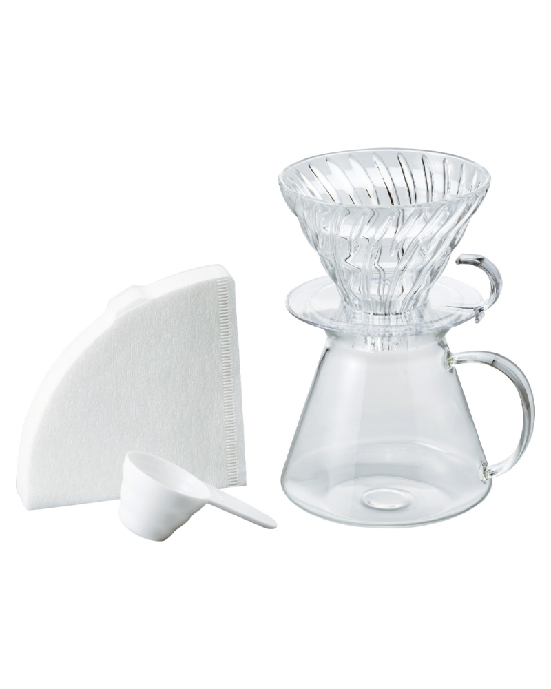 Hario Kit Simply V60 Dripper Cristal 02