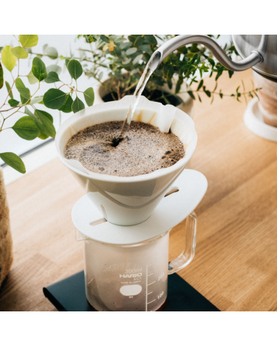 Hario V60 One Pour Dripper Mugen-Cerámica Blanca con jarra