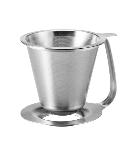 Hario Dripper Doble de Acero Inoxidable - Modelo Kasuya fondo blanco