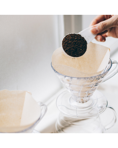 Hario V60 Coffee Paper Filter 02 Natural (100 Pcs) with coffee