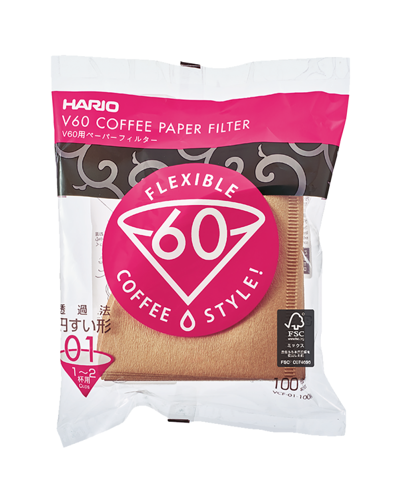 Hario V60 Coffee Paper Filter 01 Natural (100Pcs) Bag