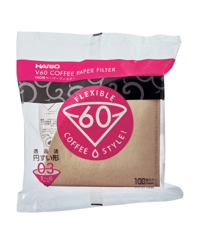 Hario V60 Filtro Papel 03 Natural (100 uds.) - Bolsa