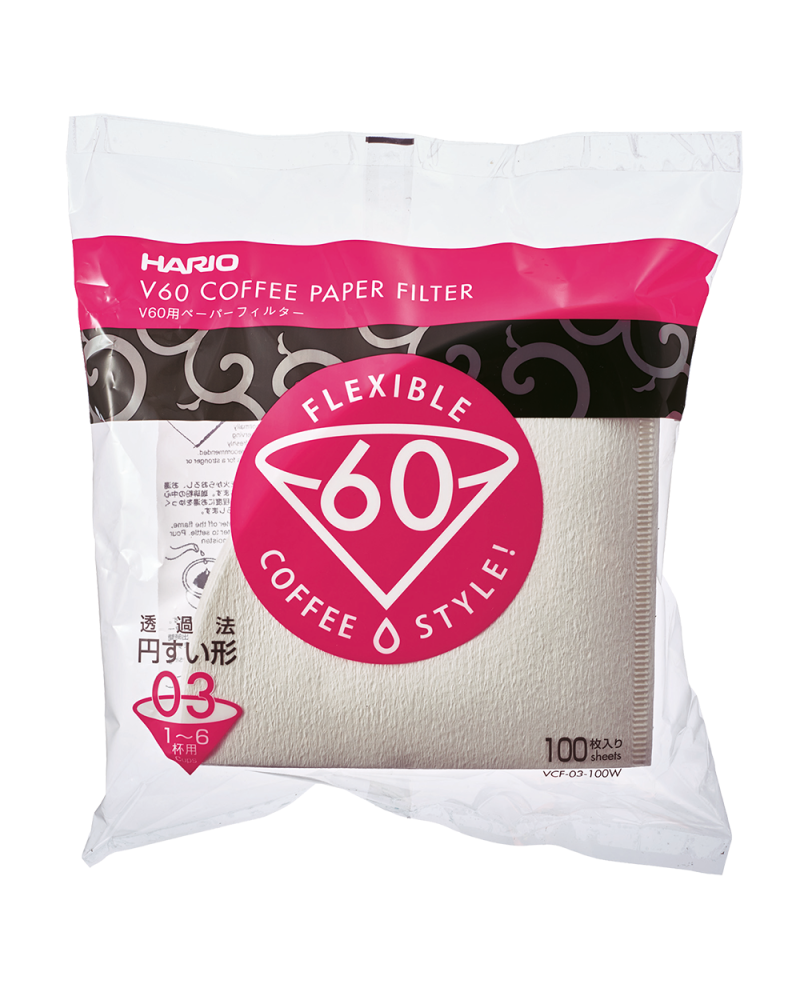 Hario V60 Coffee Paper Filter 03 White (100Pcs) Bag