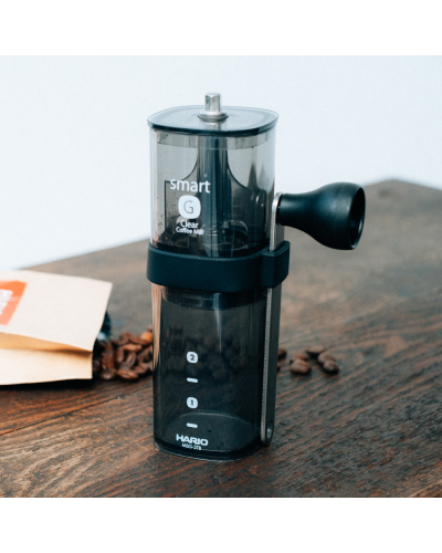 Hario Coffee Mill Smart G-Transparent Black lifestyle