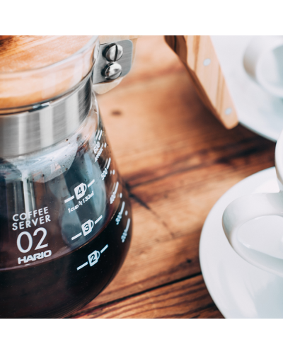 Hario Jarra de Café Madera 600ml detalle