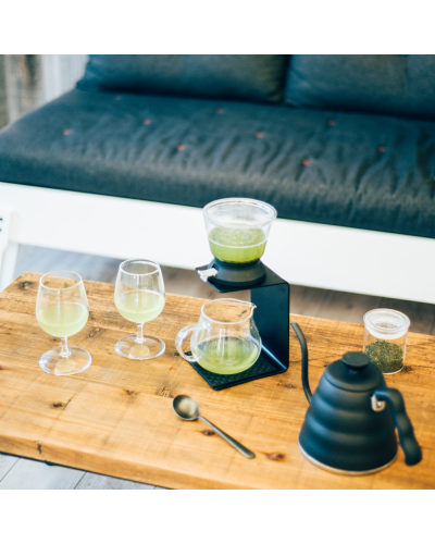 Hario V60 Kettle Buono Matte Black 1200ml with glass cups