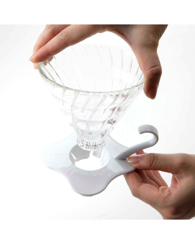 Hario V60 Dripper Cristal 02 Blanco Mate desmontado