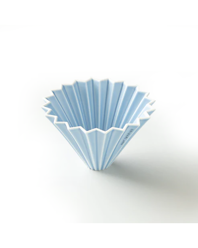 Origami Ceramic Dripper M Matte Blue side