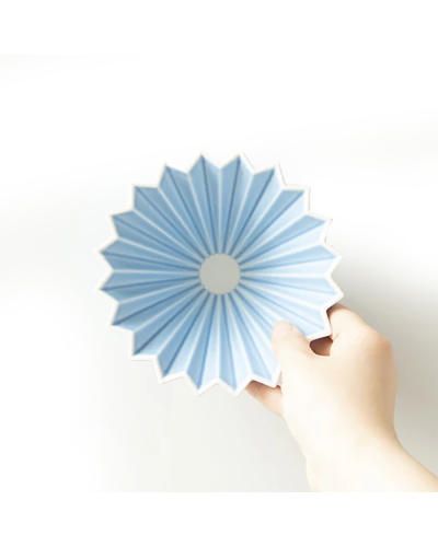 Origami Ceramic Dripper M Matte Blue from above