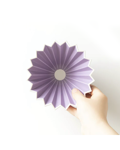 Origami Ceramic Dripper M Purple seen from above