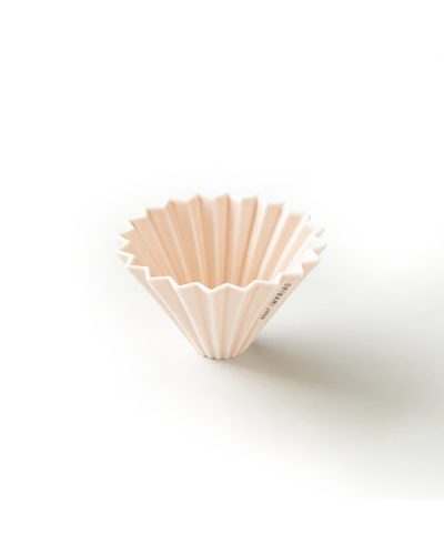 Origami Dripper Cerámica S Rosa Mate de lado