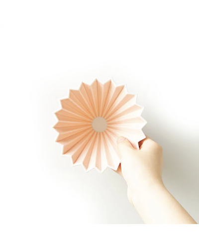 Origami Dripper Cerámica S Rosa Mate desde arriba