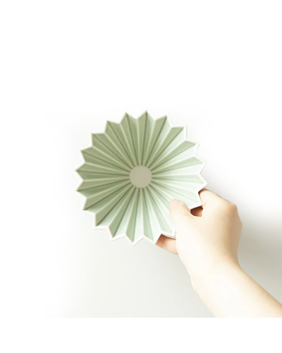 Origami Dripper Cerámica S Verde Mate desde arriba