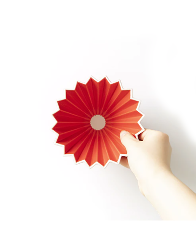 Origami Dripper Cerámica S Rojo desde arriba