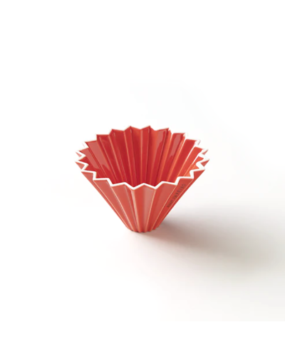 Origami Dripper Cerámica S Rojo de lado