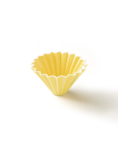Origami Ceramic Dripper S Yellow side view