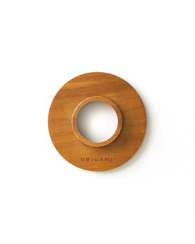 Origami Dripper Holder Wooden Dark Brown rear