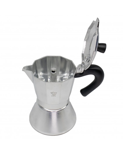 Pezzetti Moka Belleexpress Induction 6 Cups Stainless Steel open