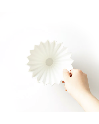 Origami Dripper Cerámica S Blanco desde arriba