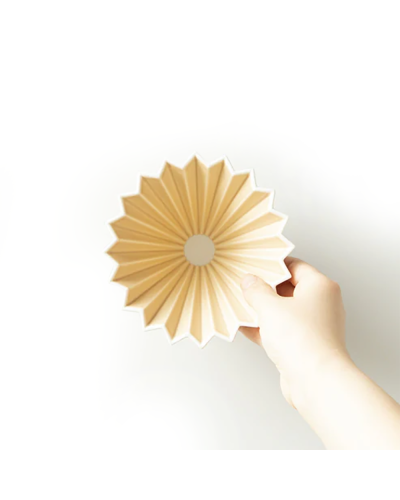 Origami Dripper Cerámica S Crema Mate desde arriba