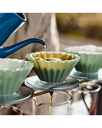 Origami Air Dripper Plástico S Verde Mate con hervidor