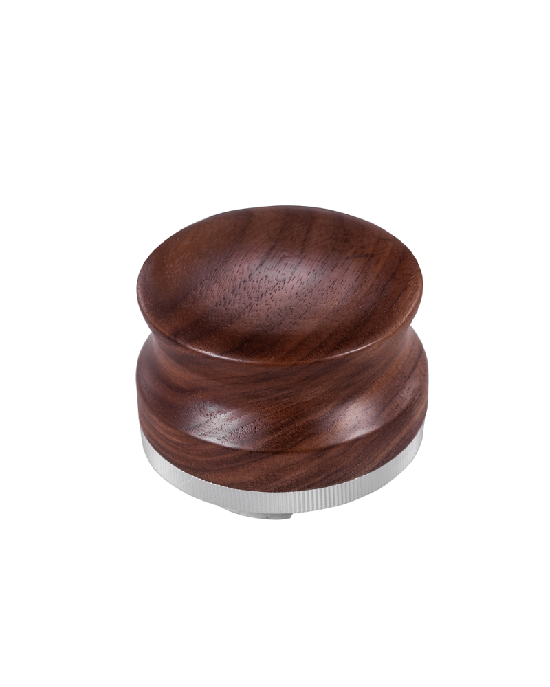 Studio Barista Ajustable Distribuidor 58mm Madera Castaño desde arriba