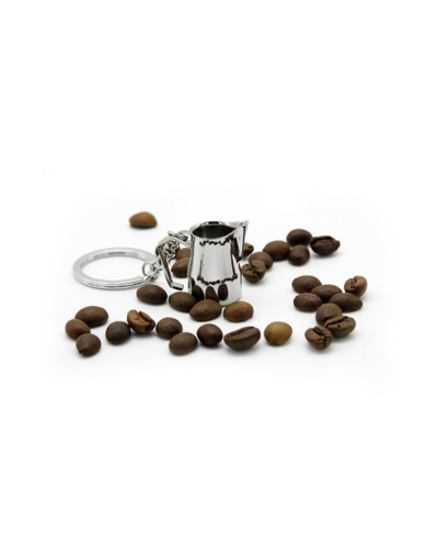 Studio Barista Keyring Milk Pitcher Stainless Steel with coffee beans