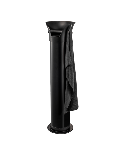 Studio Barista Tall Floor Knockbox with cleaning cloth