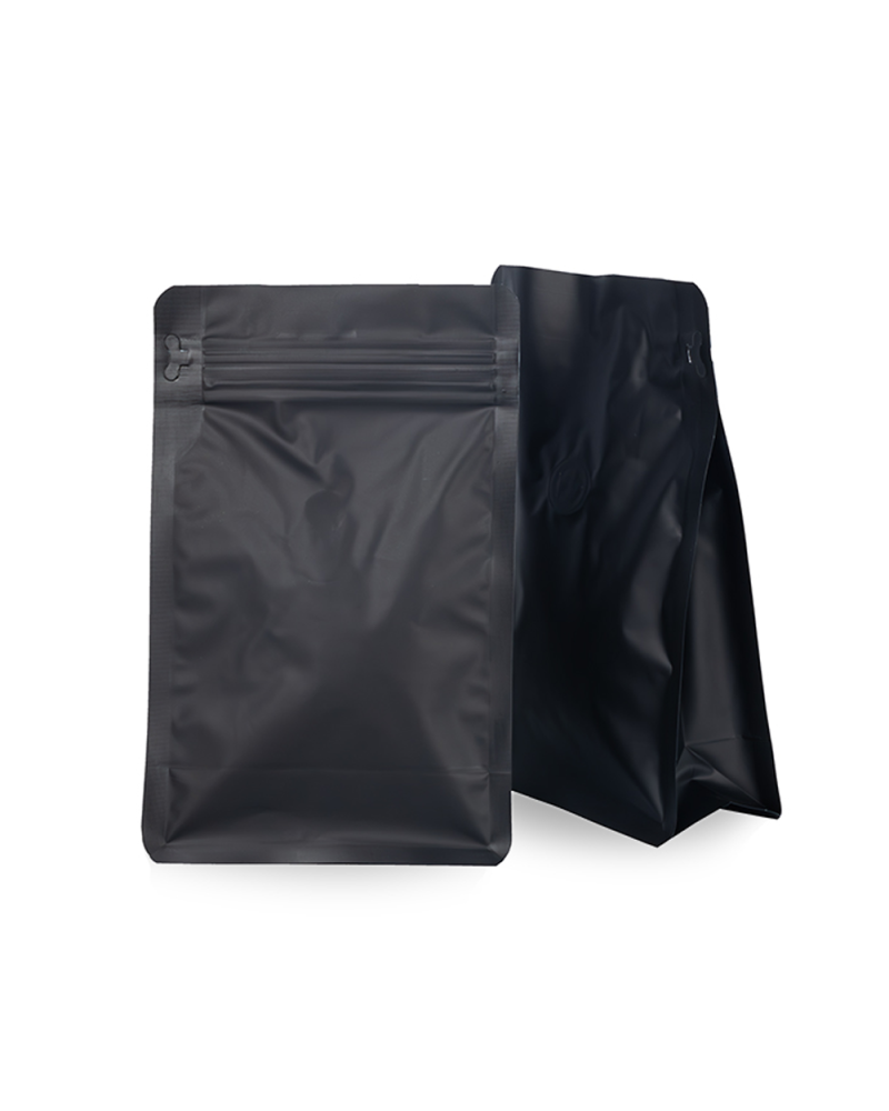 Bolsas de Café Base Plana 250G Negro Mate (250 uds)