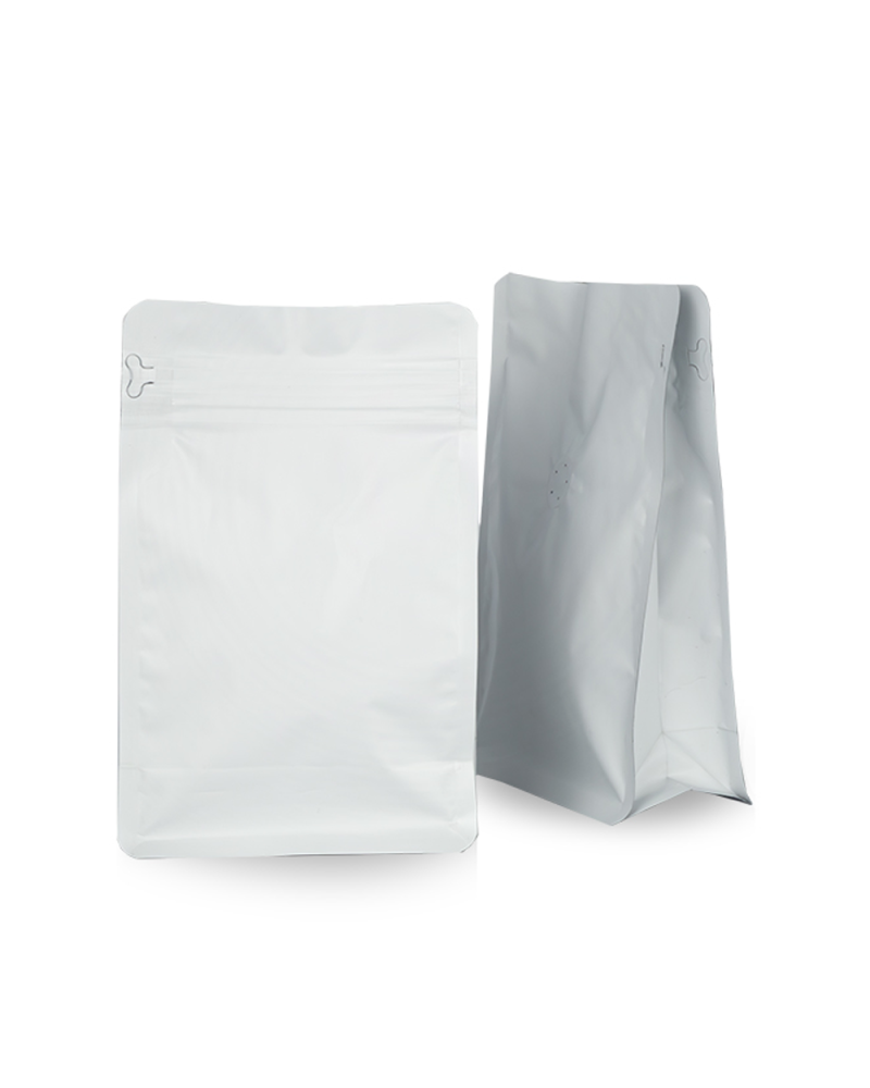Bolsas de Café Base Plana 250G Blanco Mate (250 uds)