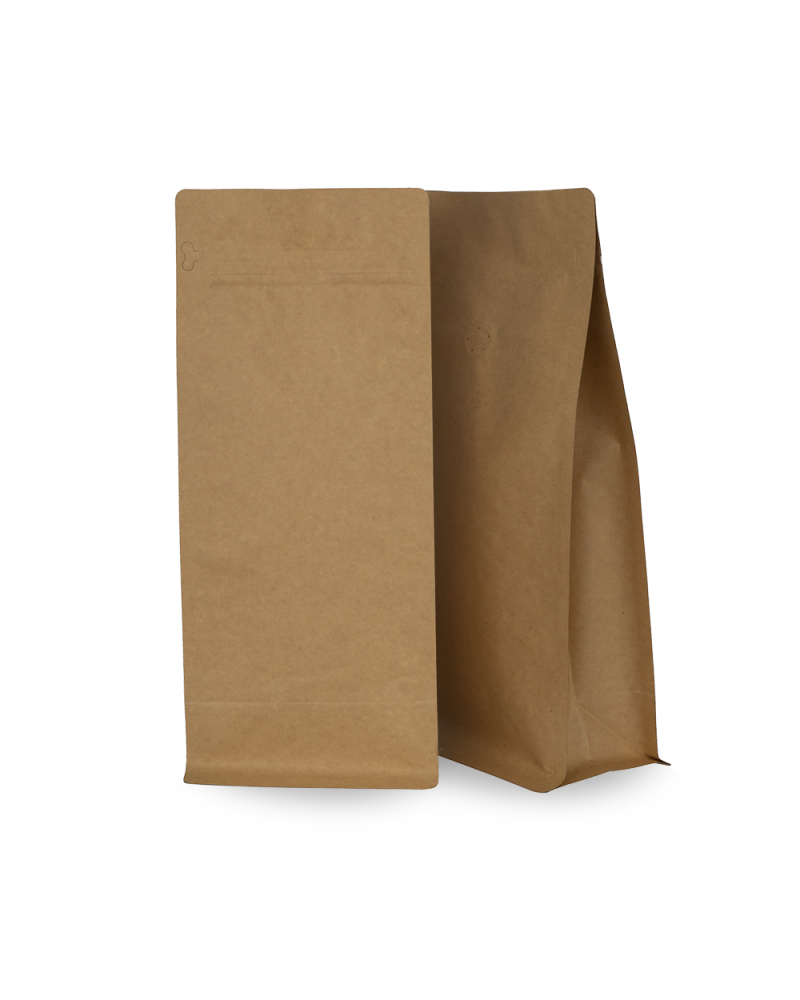 Bolsas de Café Base Plana 1Kg Papel Kraft (250 uds)
