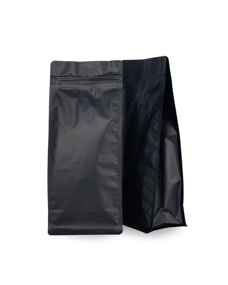 Bolsas de Café Base Plana 1Kg Negro Mate (250 uds)