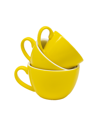 Epic Taza y Plato Flat Blanco 150ml Amarillo grupo tazas