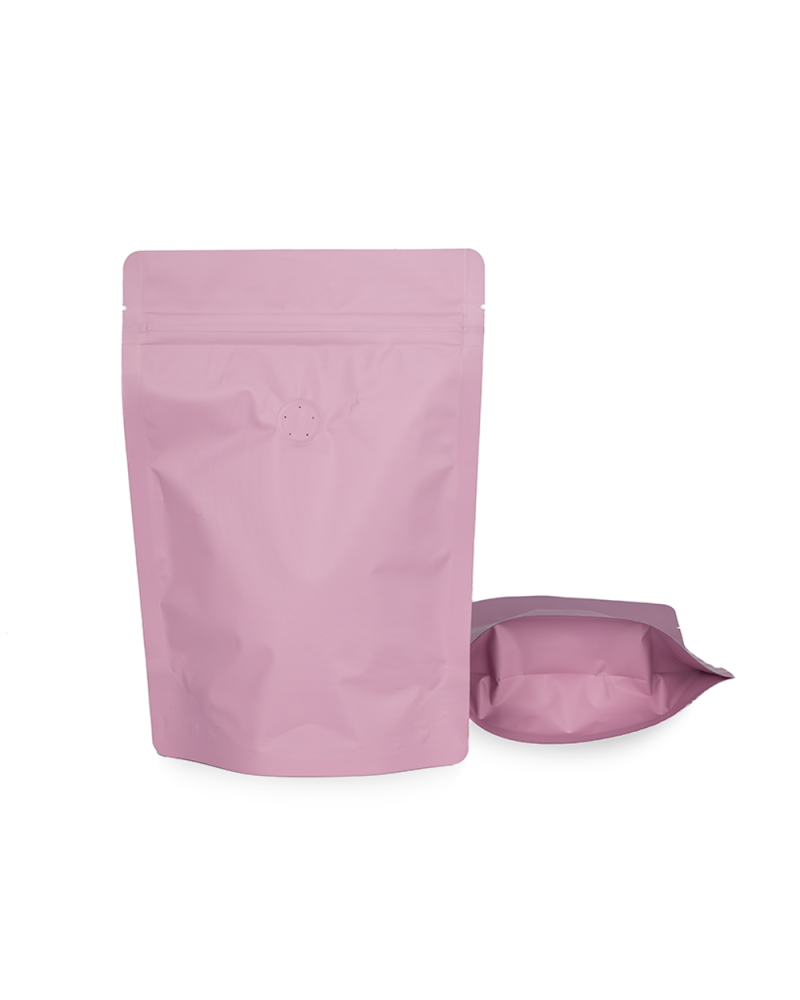 Coffee Bags Doypack 250g Pastel Pink (250 Pcs)
