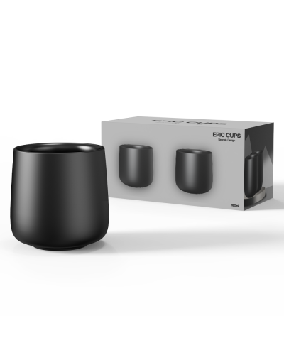 Epic Cup Double Wall Ceramic 230ml Black box