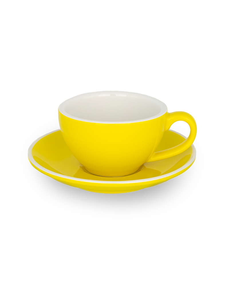 Epic Taza y Plato Flat Blanco 150ml Amarillo