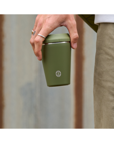 Topl Stroll Reusable Cup 12oz Olive lifestyle